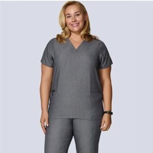 Mandala Scrubs 6 Pocket Women’s Gray Top